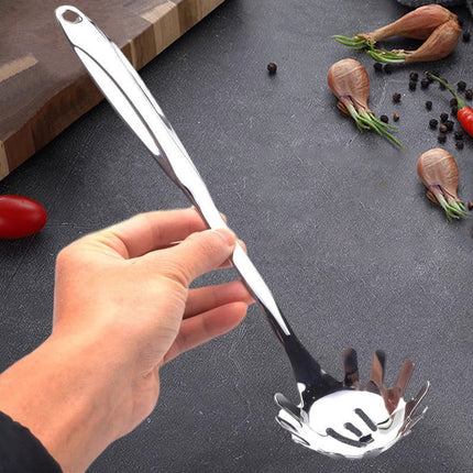 Stainless Steel Pasta Server Cooking Tool Spaghetti Spoon Fork Kitchen Utensil