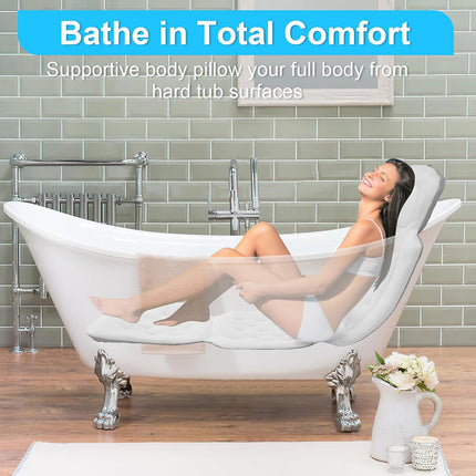 Bathtub Non Slip Comfort Pillow Soft Waterproof For Bathroom Spa Relaxation Use