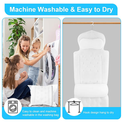 Bathtub Non Slip Comfort Pillow Soft Waterproof For Bathroom Spa Relaxation Use