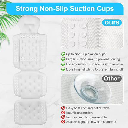 Bathtub Non Slip Comfort Pillow Soft Waterproof For Bathroom Spa Relaxation Use