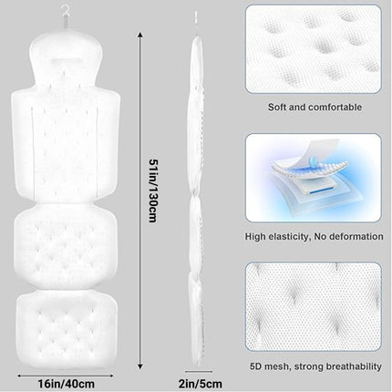 Bathtub Non Slip Comfort Pillow Soft Waterproof For Bathroom Spa Relaxation Use