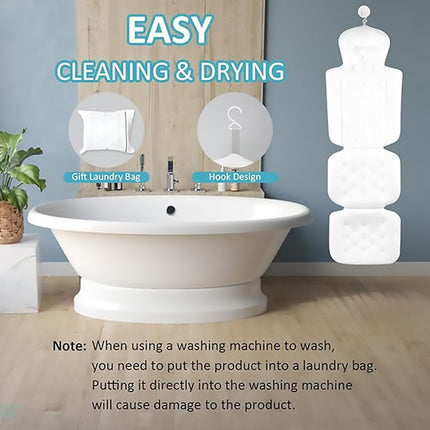 Bathtub Non Slip Comfort Pillow Soft Waterproof For Bathroom Spa Relaxation Use