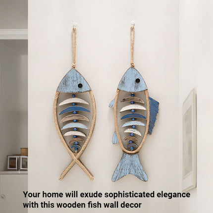 Fish Shaped Wall Hanging Decor Small Nautical Style Home Decoration Art Ornament