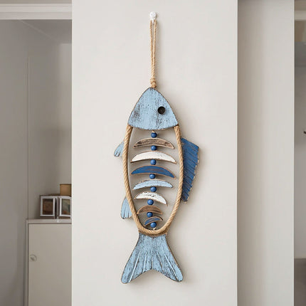 Fish Shaped Wall Hanging Decor Small Nautical Style Home Decoration Art Ornament