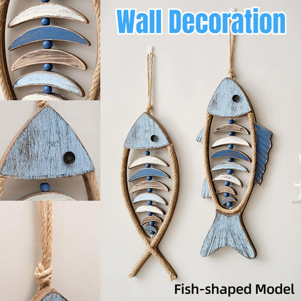 Fish Shaped Wall Hanging Decor Small Nautical Style Home Decoration Art Ornament