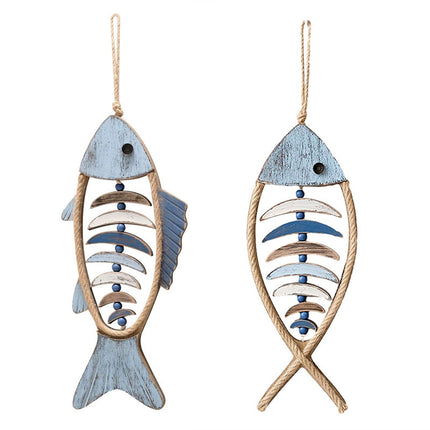 Fish Shaped Wall Hanging Decor Small Nautical Style Home Decoration Art Ornament