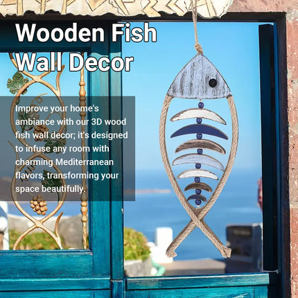 Fish Shaped Wall Hanging Decor Small Nautical Style Home Decoration Art Ornament