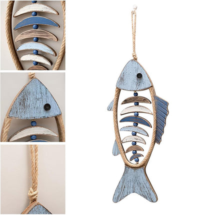 Fish Shaped Wall Hanging Decor Small Nautical Style Home Decoration Art Ornament