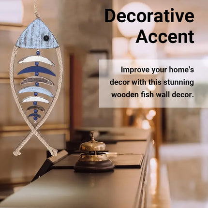 Fish Shaped Wall Hanging Decor Small Nautical Style Home Decoration Art Ornament