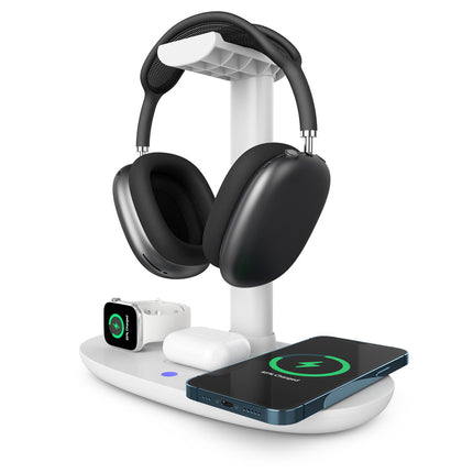 Headphone Stand with Wireless Charger 15W Fast Charging for Desk Gaming Studio
