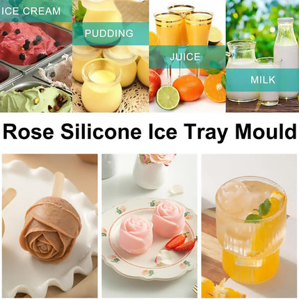 Rose Silicone Ice Ball Mould Box Ice Compartment Tray For Home Bar Drink Making