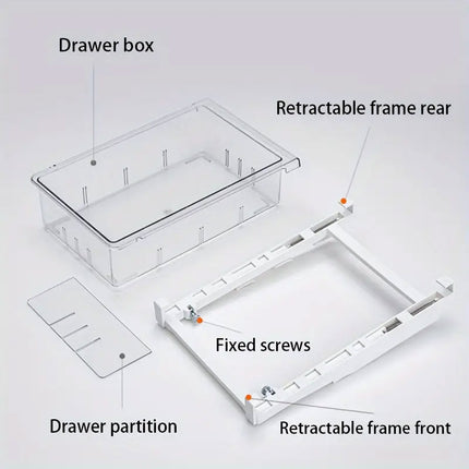 2Pcs Refrigerator Storage Drawer Fridge Organizer Rack Kitchen Egg Holder Space