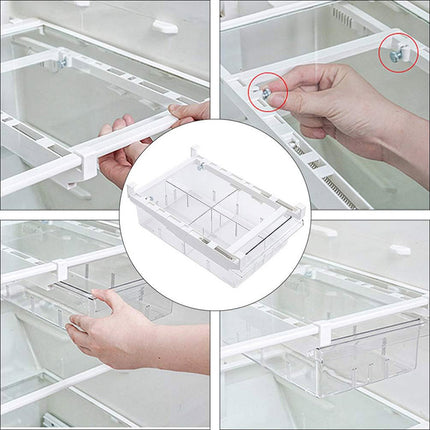 2Pcs Refrigerator Storage Drawer Fridge Organizer Rack Kitchen Egg Holder Space