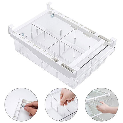 2Pcs Refrigerator Storage Drawer Fridge Organizer Rack Kitchen Egg Holder Space