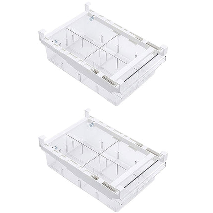 2Pcs Refrigerator Storage Drawer Fridge Organizer Rack Kitchen Egg Holder Space