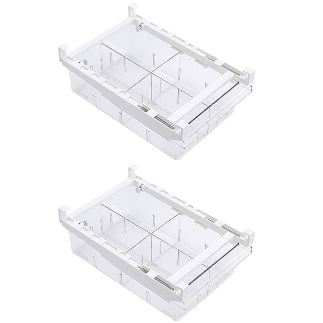 2Pcs Refrigerator Storage Drawer Fridge Organizer Rack Kitchen Egg Holder Space