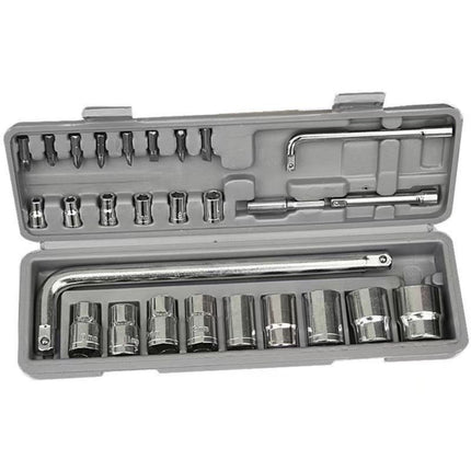 27 Piece Socket Wrench Tool Set Metric 4 to 21mm Case
