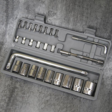 27 Piece Socket Wrench Tool Set Metric 4 to 21mm Case