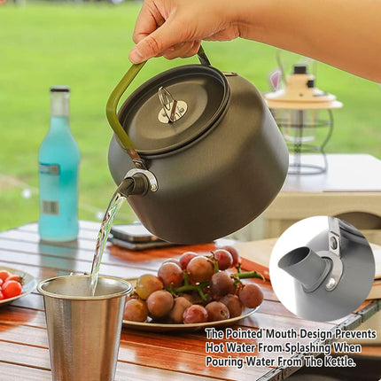 1.2L Outdoor Teapot Camping Hiking Portable Aluminum Kettle Coffee Pot Travel