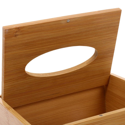 Bamboo Tissue Box Wooden Cover Dispenser Holder Storage Case for Home and Office