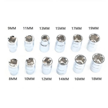 T Handle Socket Set 13 Piece 8 to 19mm Metric 1/2 Drive