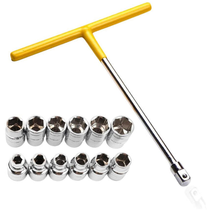 T Handle Socket Set 13 Piece 8 to 19mm Metric 1/2 Drive