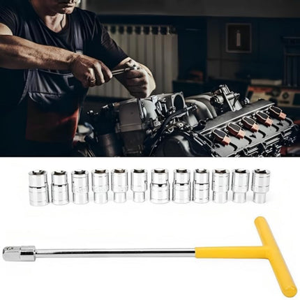 T Handle Socket Set 13 Piece 8 to 19mm Metric 1/2 Drive