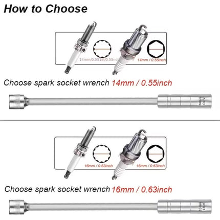 Magnetic Spark Plug Socket Extensions 14mm 16mm Swivel