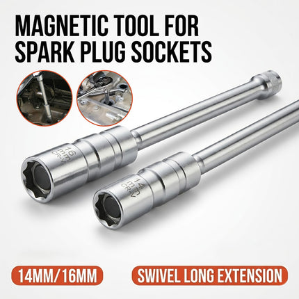 Magnetic Spark Plug Socket Extensions 14mm 16mm Swivel