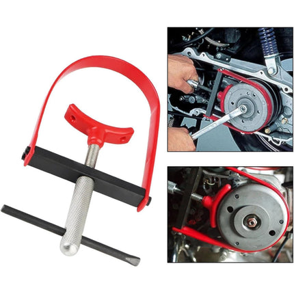 Motorcycle Flywheel Pulley Holder Tool Adjustable Steel Strap