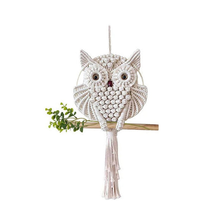 Macrame Owl Wall Hanging Boho Woven Decor Handmade Tapestry Home Decoration Art