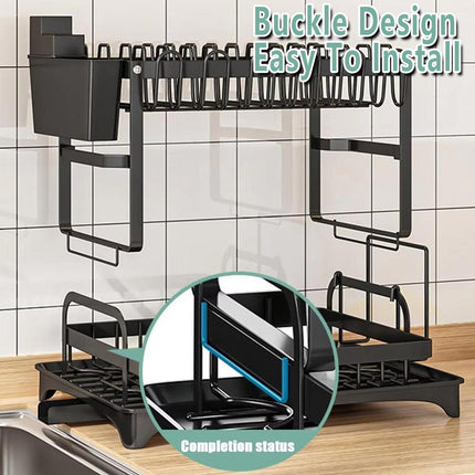 Kitchen Storage Rack Dish Bowl Tray Organiser Drying Drain Holder Shelf Stand