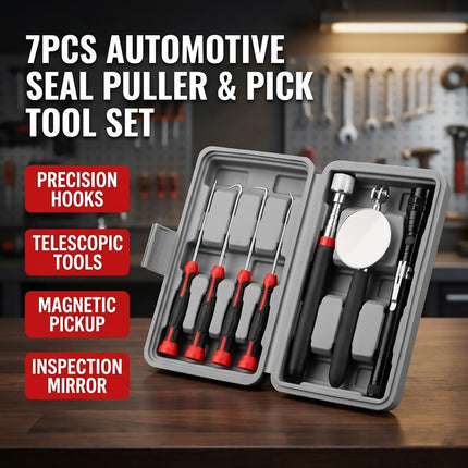 7pcs Automotive Seal Puller Pick Tool Set Case