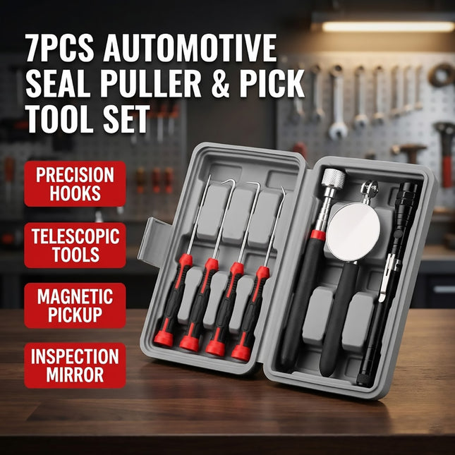 7pcs Automotive Seal Puller Pick Tool Set Case