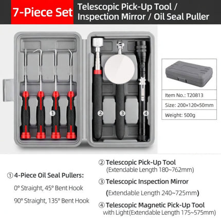 7pcs Automotive Seal Puller Pick Tool Set Case