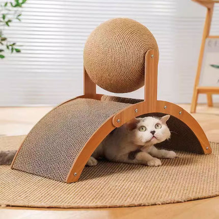 Ferris Wheel Cat Toy Standing Cat Grab Ball Scratch Board Kitten Interactive