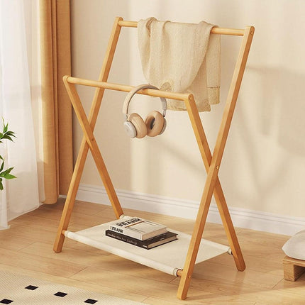 Folding Clothes Hanger Indoor Floor Bedroom Garment Rack Simple Hanging Stand