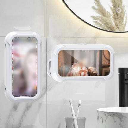 Waterproof Rotating Shower Phone Holder 360-Degree Retractable Wall Mount for Bathroom