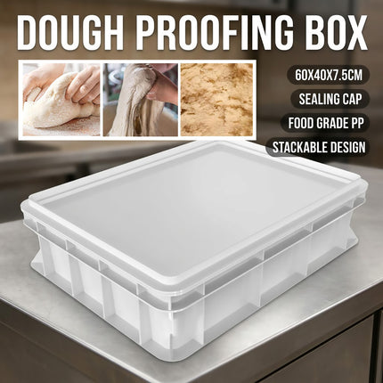 PP Dough Proofing Box With Lid 60x40x7.5cm
