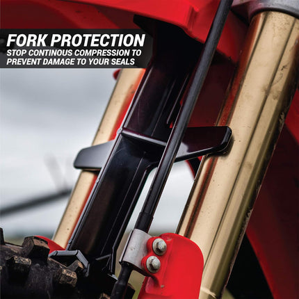 Universal Motorcycle Fork Guard Seal Saver Tie Down Brace Support Transport Tool