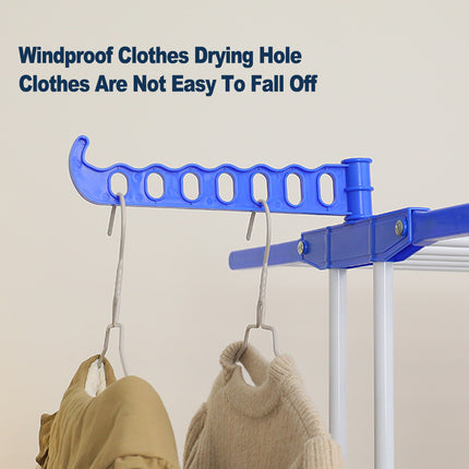 3 Tiers Indoor Folding Floor Standing Clothes Rack Movable Towel Organizer Shelf