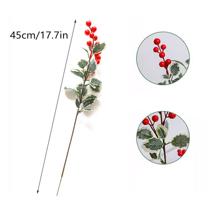 12PCS Artificial 7-Fork Red Berry Decorative Flowers for Christmas Home Party