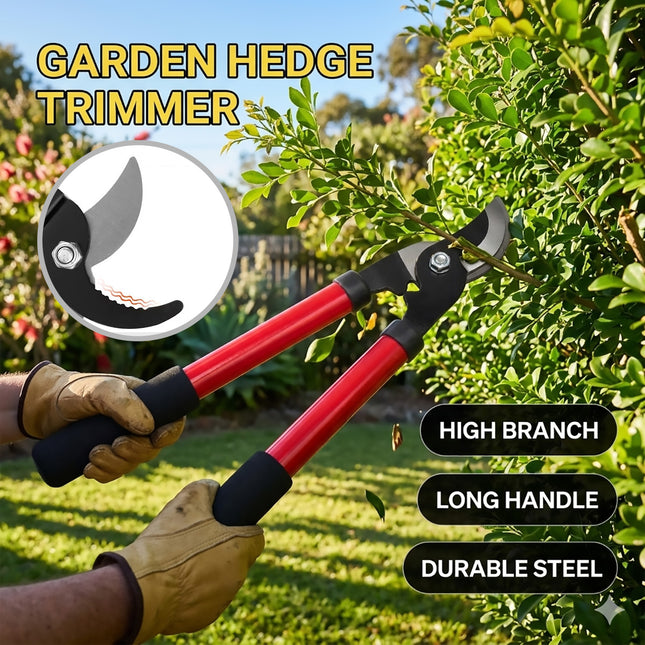 Red Long Handle Bypass Garden Loppers 36cm