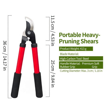 Red Long Handle Bypass Garden Loppers 36cm