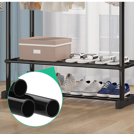 Industrial Pipe Metal Clothes Rail Heavy Duty Garment Hanging Rack Shoe Shelives