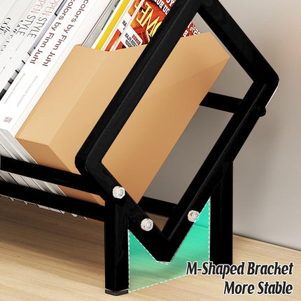 Simple Desktop Stainless Steel Bookcase Storage Organizer Shelf for Office