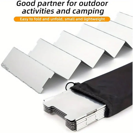 2X 10 Plates Camping Stove Wind Shield Foldable Aluminum Alloy Portable Windproof