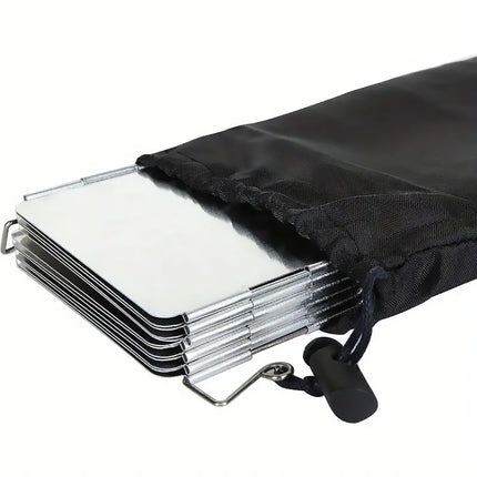 2X 10 Plates Camping Stove Wind Shield Foldable Aluminum Alloy Portable Windproof