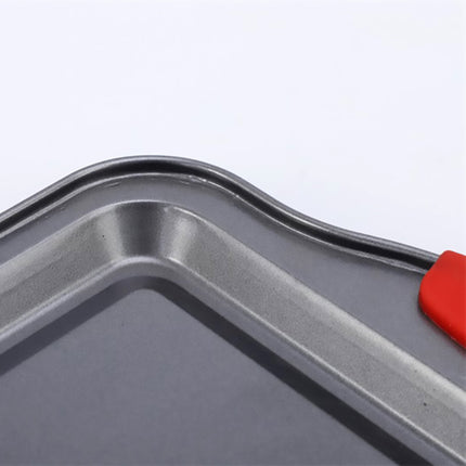 3PCS Nonstick Baking Tray Set Rectangular Cookie Sheet Cake Mold Oven Bakeware