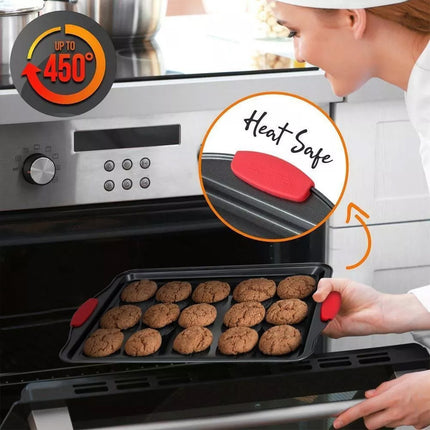 3PCS High Temp Non Stick Home Baking Tray Oven Safe Durable for Cakes Breads